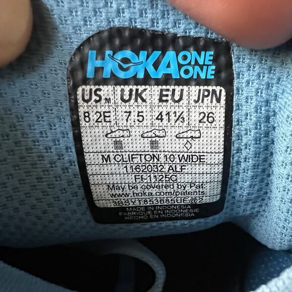 Hoka Clifton 10 Max Cushion Men's 8 2E Road Running Blue White Sneakers Shoes - Picture 13 of 16